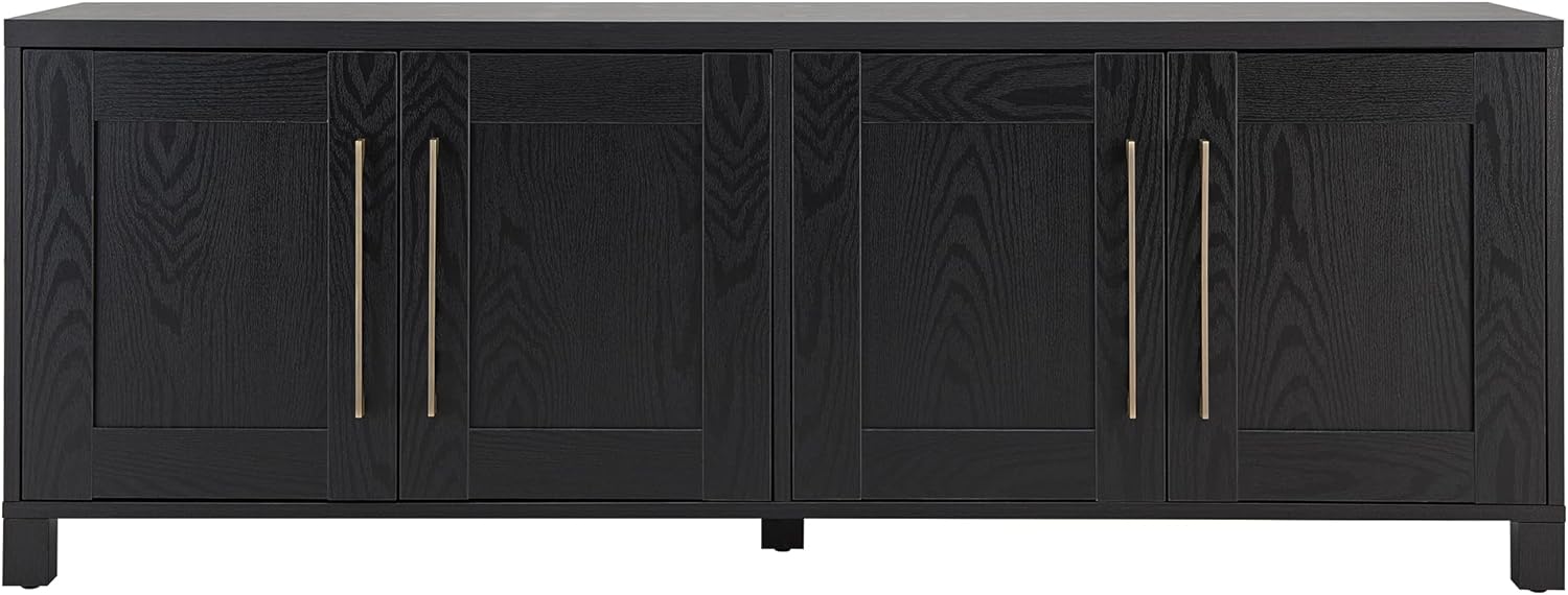 Henn&Hart Rectangular TV Stand for TV's up to 80' in Black Grain, TV Stands for the Living Room