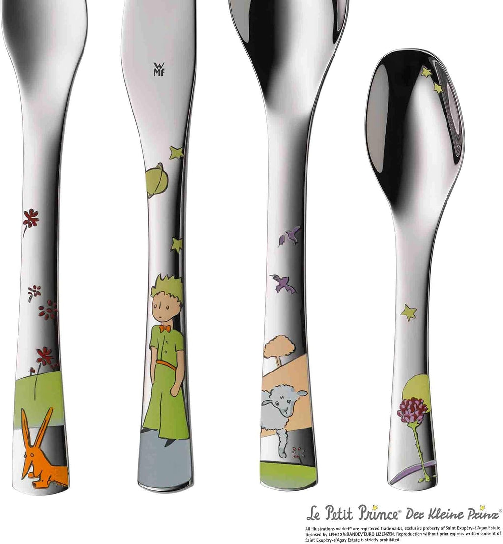 WMF Children Cutlery Set 4-Pieces The Kleine Prince Cromargan 18/10 Stainless Steel Brushed Suitable from 6 Years