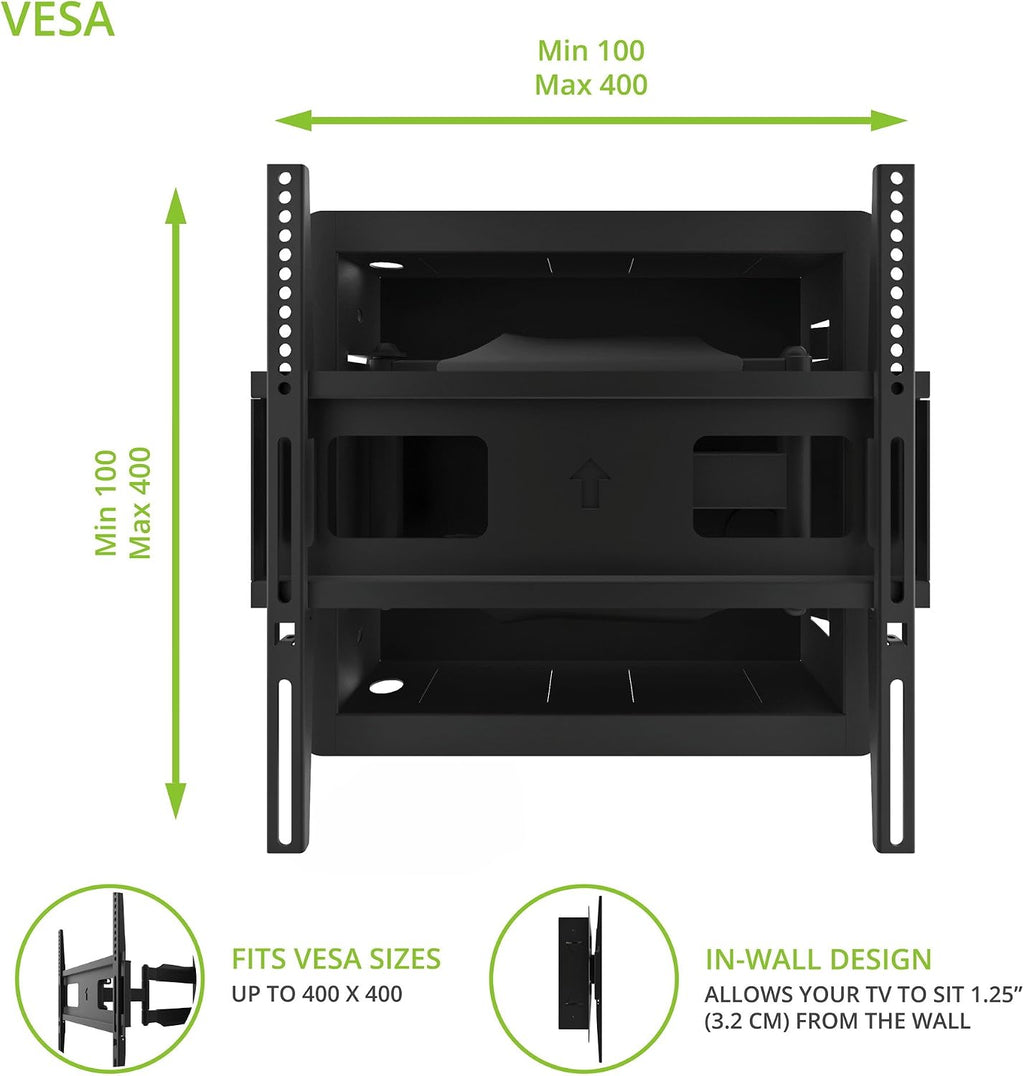 Samsung QN32Q8FAAFXZA 32 Inch Class QLED Q8F 4K Vision AI Smart TV with a Kanto R300 Recessed Low Profile Full Motion TV Wall Mount (2025)
