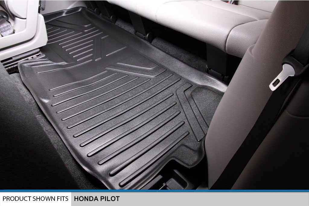 SMARTLINER Custom Fit Floor Mats 3 Row Liner Set for 2009-2015 Honda Pilot