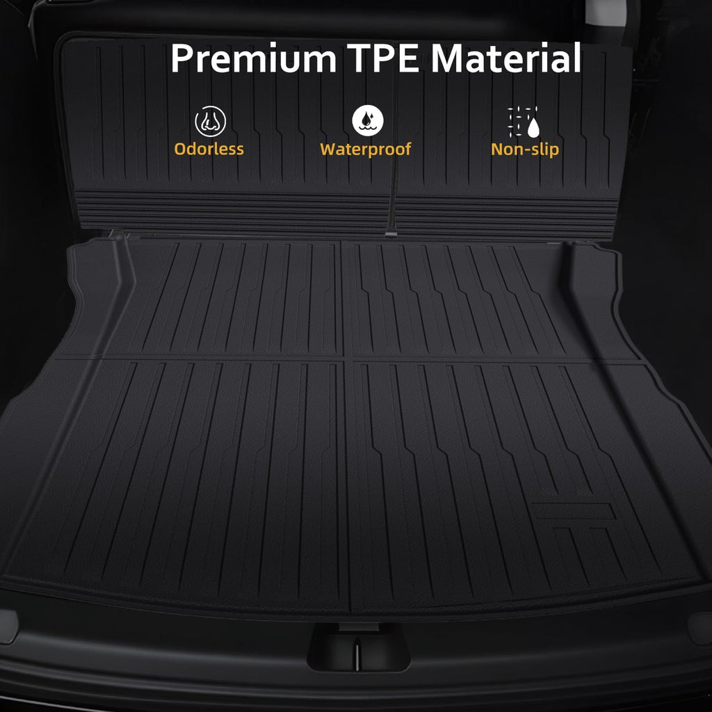 Floor Mats Trunk Mat for Tesla Model 3 Highland Sep. 2023-2026, All Weather TPE Floor Liners Backrest Cargo Mat with Trunk Door Sill Protector for Model 3 Highland Accessories 9Pcs