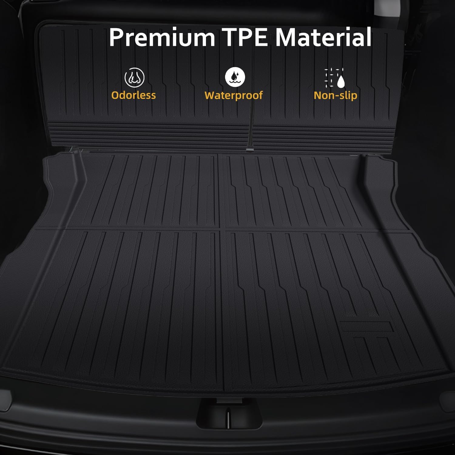 Floor Mats Trunk Mat for Tesla Model 3 Highland Sep. 2023-2026, All Weather TPE Floor Liners Backrest Cargo Mat with Trunk Door Sill Protector for Model 3 Highland Accessories 9Pcs