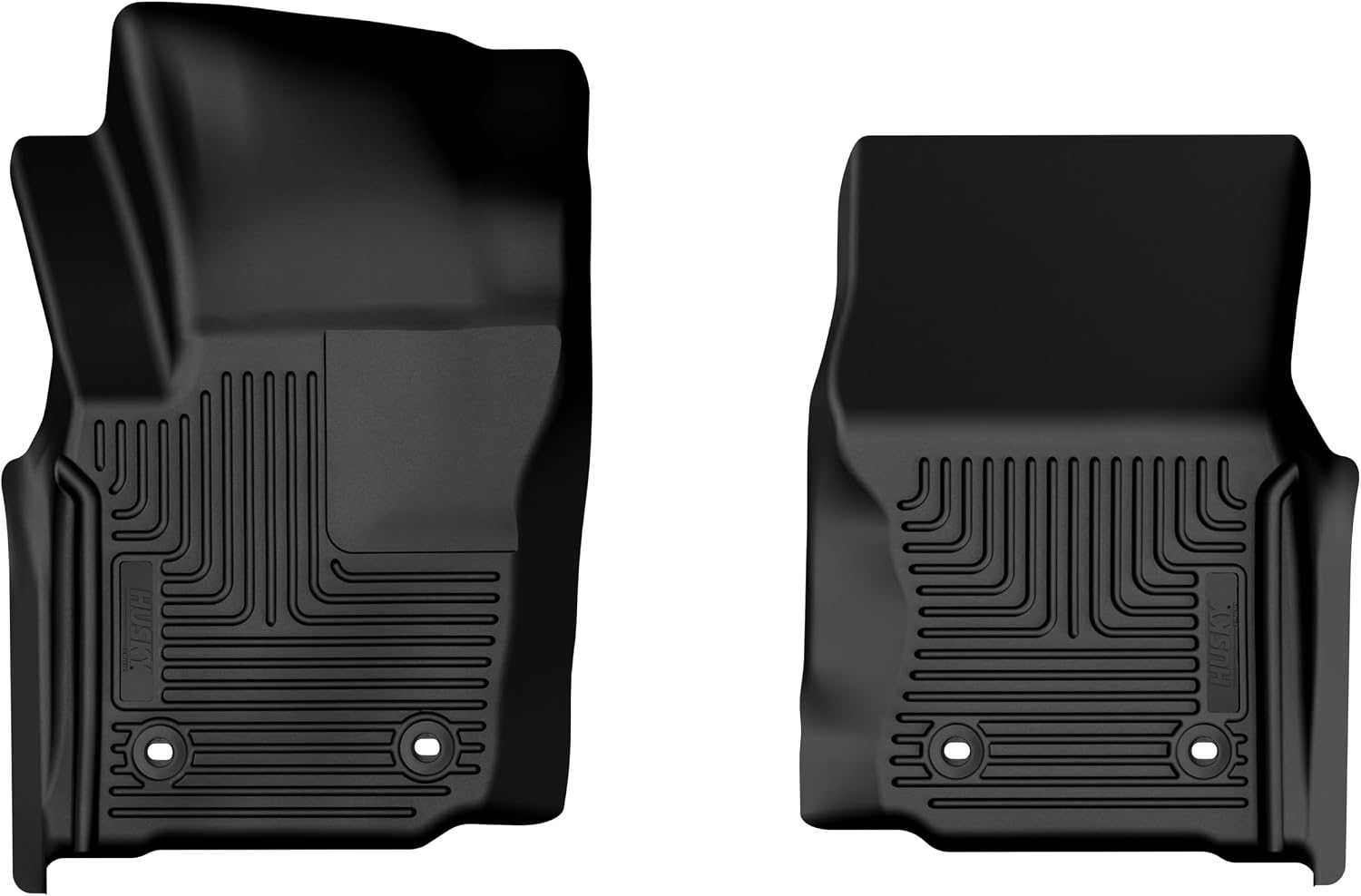 Husky Liners X-act Contour Floor Mats | Fits 2024-2026 Toyota Tacoma Double & Access CAB ONLY w/Manual Trans | Front Row, 2-pc Black - 54351