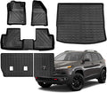 Compatible for 2014-2025 Jeep Cherokee Floor Mats Full Set All Weather Floor Mats & Seat Back Cover & Cargo Liner Protector for 2014-2025 Jeep Cherokee Accessories