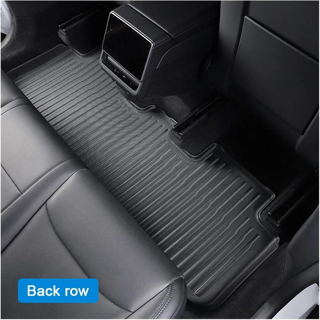 TPE Floor Mats Cargo Liner All Weather Trunk Mats Floor Liner Backrest Mats Compatible with Tesla Model Y Launch 2025 Juniper 2025(Red)