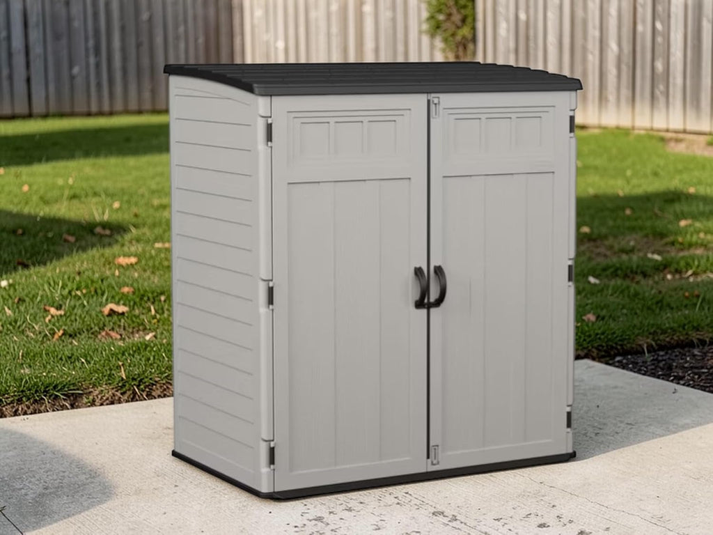Outdoor Storage Shed, Extra Large Vertical, 6' x 4' (Beige)