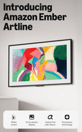 Amazon Ember Artline 65' with Fire TV (newest model), 4K Ultra HD QLED smart TV with free art and photos, anti-glare display, custom frames, Dolby Vision, find shows faster with Alexa+ - Black Oak