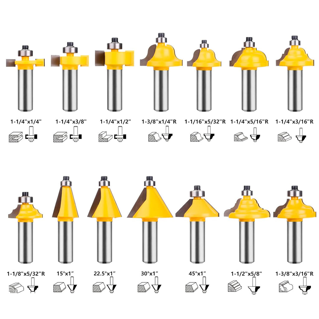Router Bits 70 Pieces, 1/2 Inch Shank Tungsten Carbide Router Bit Set, for Professional and Beginners Carpenter