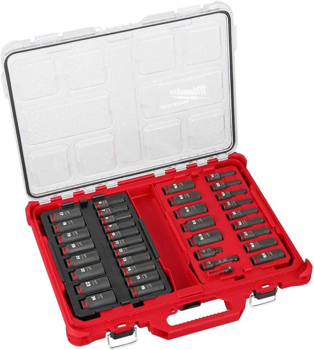 Milwaukee Electric - Shockwave Impact Duty. Socket 3/8. DR 36PC PACKOUT