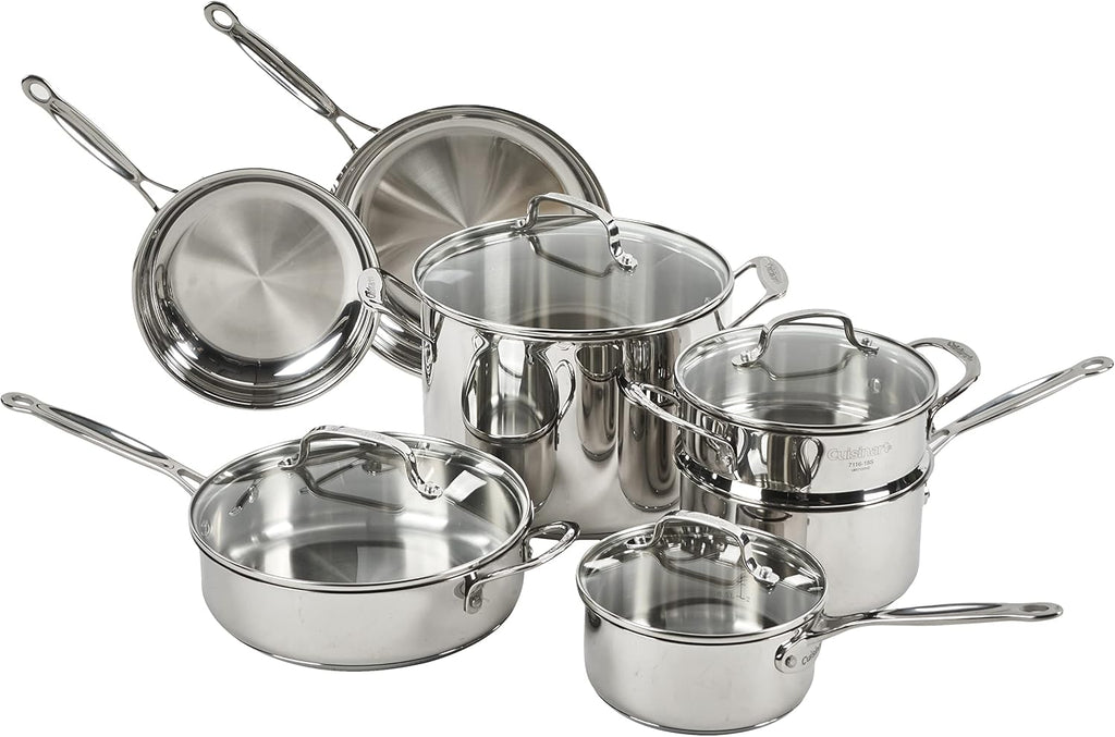 Cuisinart 11-Piece Cookware Set, Chef's Classic Stainless Steel Collection 77-11G & Stainless Steel Spoon Rest