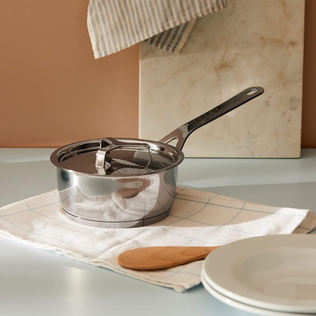 A Di Alessi,AJM105/18 'POTS & PANS', Saucepan in 18/10 stainless steel mirror polished,2 qt 2 oz