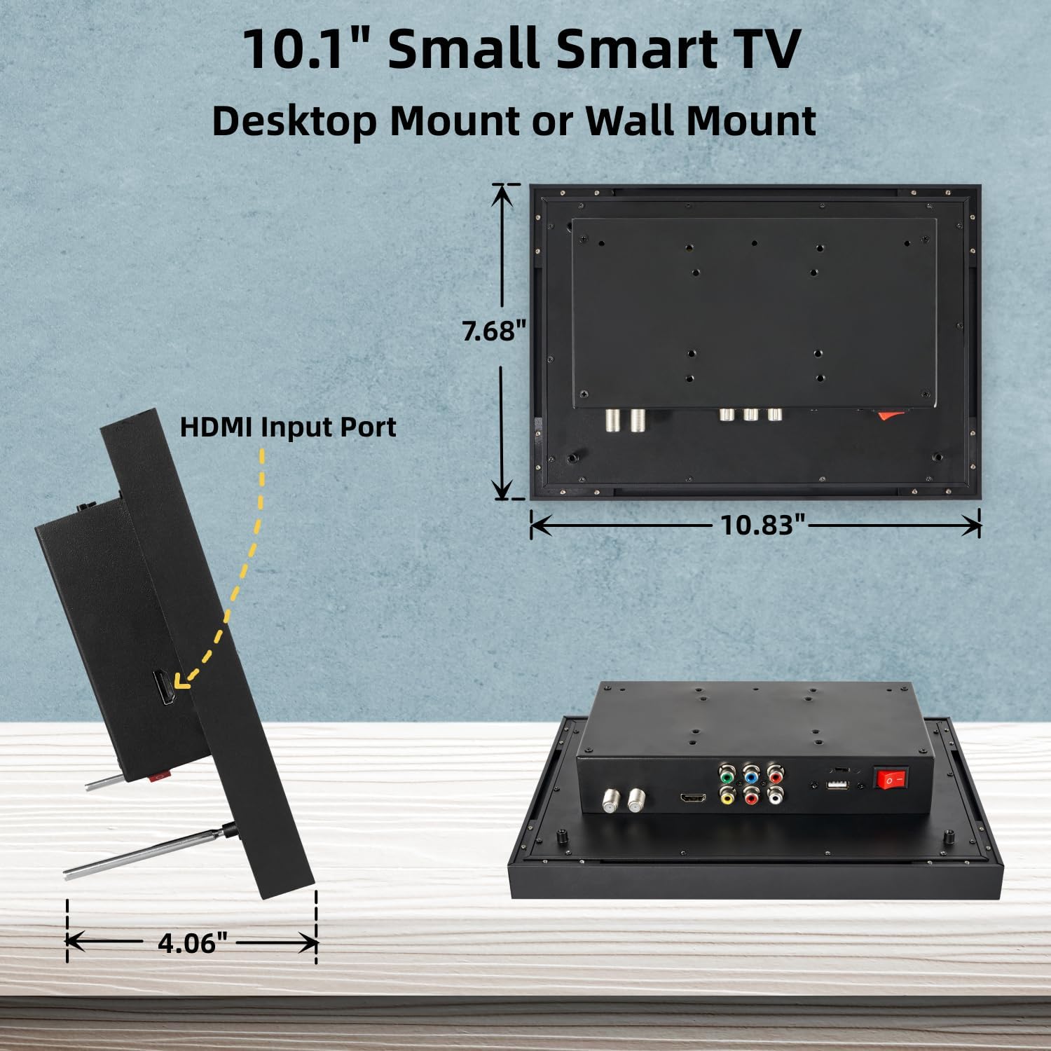 10 Inch Small Smart TV with ATSC Tuner & Touch Screen, 5-in-1 Kitchen TV with Home Control Panel, Video Call, Calendar & Photo Frame Functions, Portable MINI for Bedroom, RV, Camper