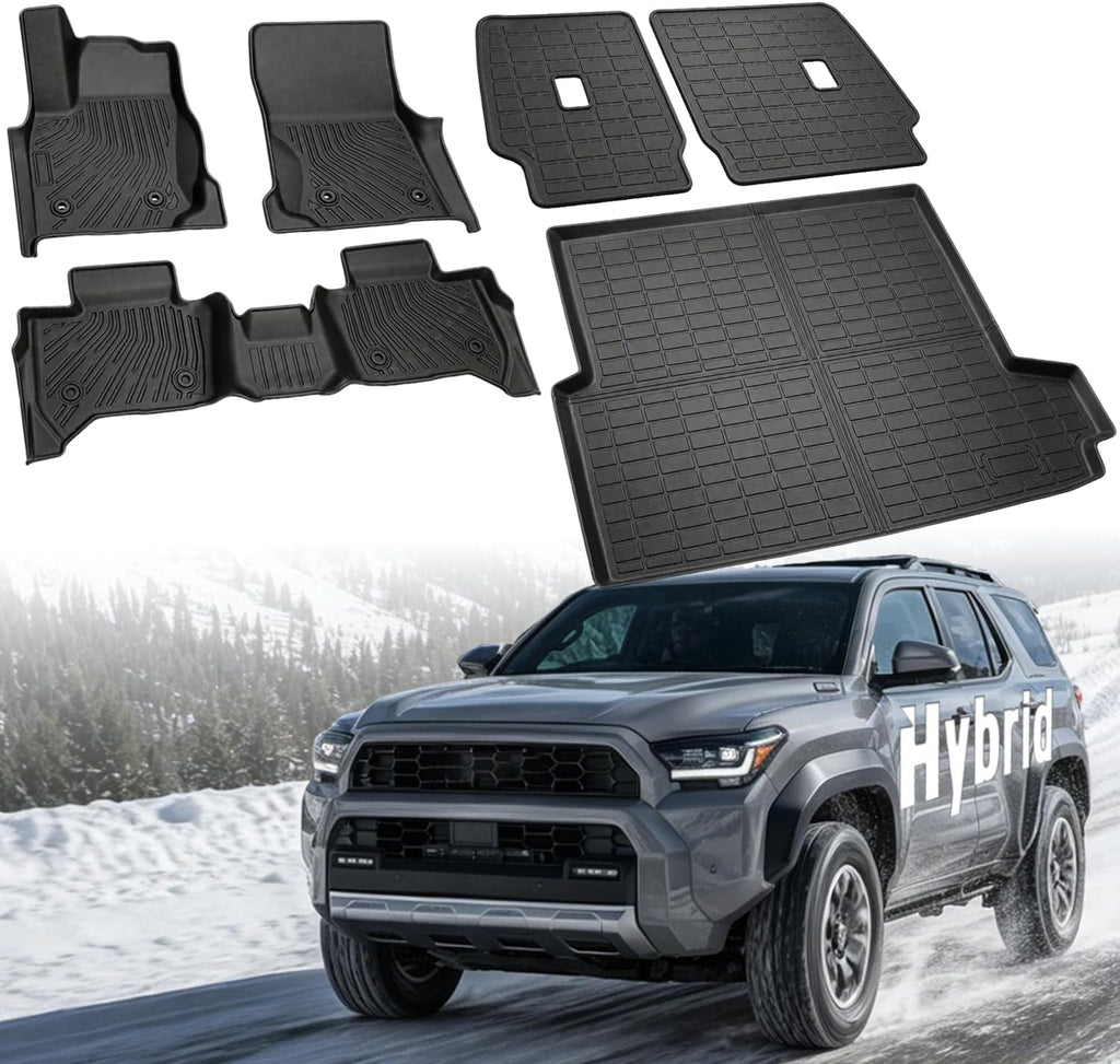 Floor Mats Compatible with Toyota 4Runner 2025 2026(Only Hybrid),All Weather Protection Duarble TPE Cargo Liner with Backrest Mats Accessories Compatible with Toyota 4Runner 2025 2026(Only Hybrid)