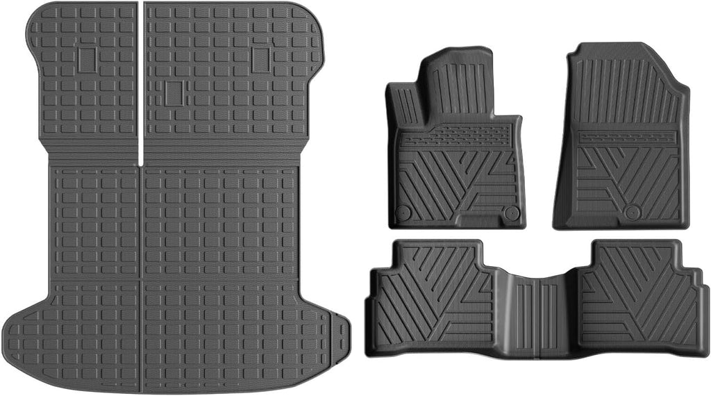 xipoqix Fuel Floor Mats Cargo Mat Backrest Mats Compatible with 2023-2026 Kia Sportage TPE Cargo Liner Replacement for 2023-2026 Kia Sportage Accessories (Trunk Mat with Backrest Mat+Floor Mats)