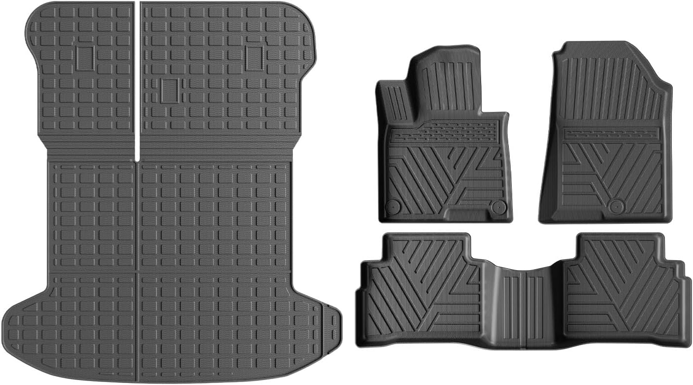 xipoqix Fuel Floor Mats Cargo Mat Backrest Mats Compatible with 2023-2026 Kia Sportage TPE Cargo Liner Replacement for 2023-2026 Kia Sportage Accessories (Trunk Mat with Backrest Mat+Floor Mats)