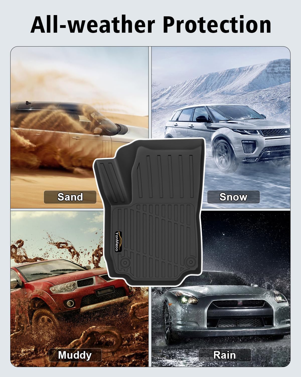 Floor Mats Custom for GMC Terrain 2018-2024 Trunk Mat with Backrest Mat All Weather TPE Full Set Liners Cargo Protector & Door Sill Guards for Terrain Accessories, Black
