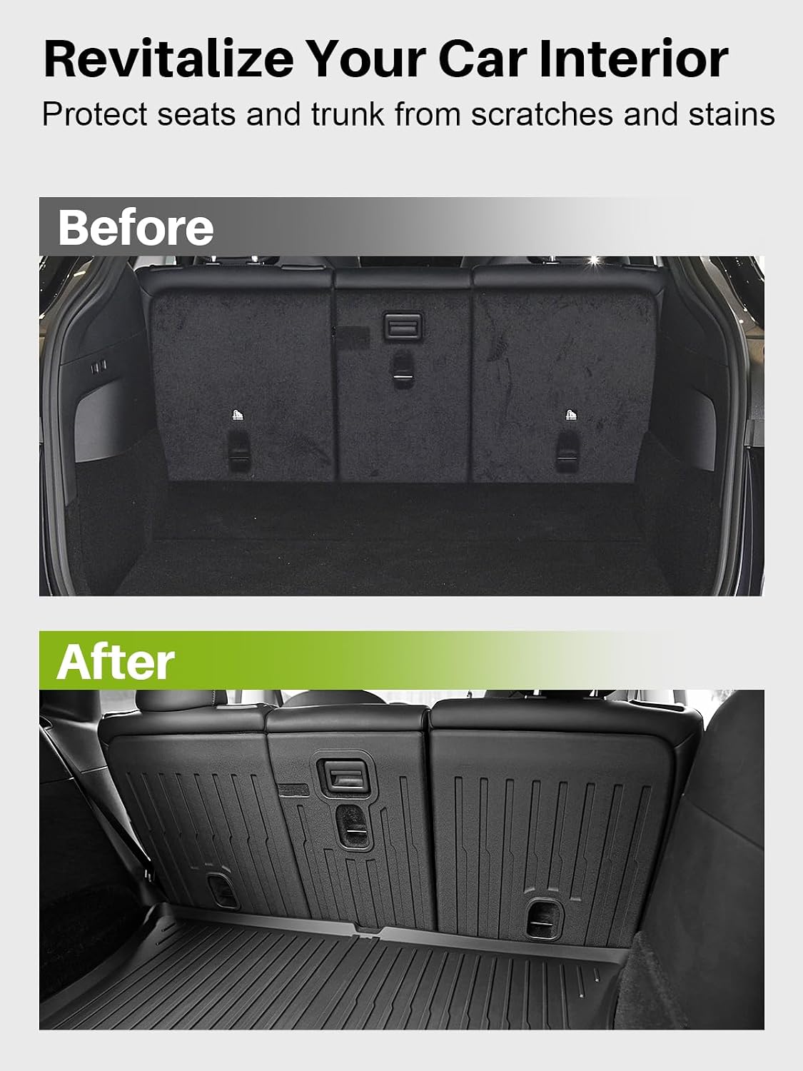Floor Mats for 2021-2024 Tesla Model Y, 9PCS All Weather Full Set Cargo Liners Accessories, 3D TPE Odorless Trunk Frunk Rear Well Mats Custom for 5-Seater(Not Fit 7Seat & 2025-2026 Juniper)