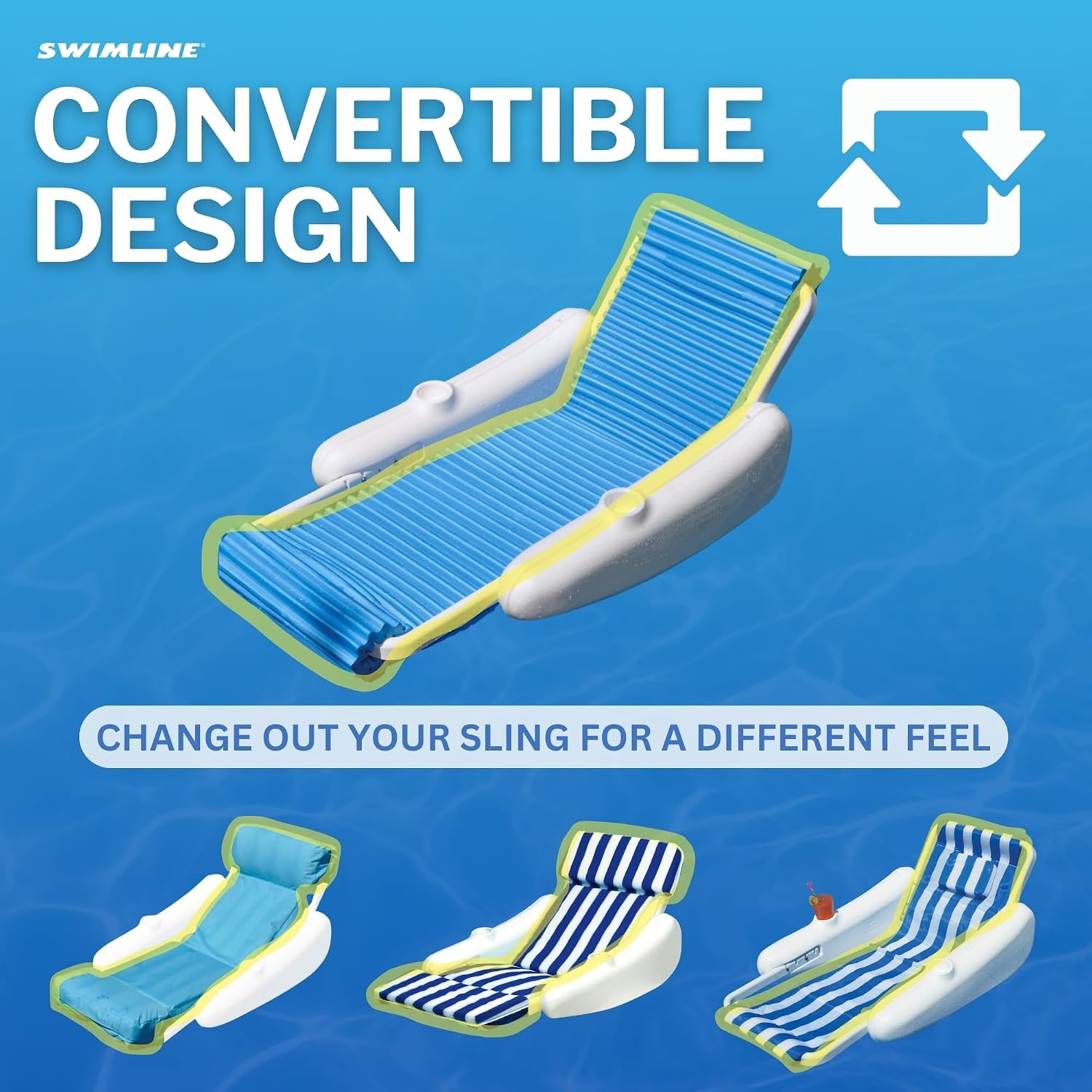 Swimline Eva Sunchaser Lounger Seat Pool Float , White