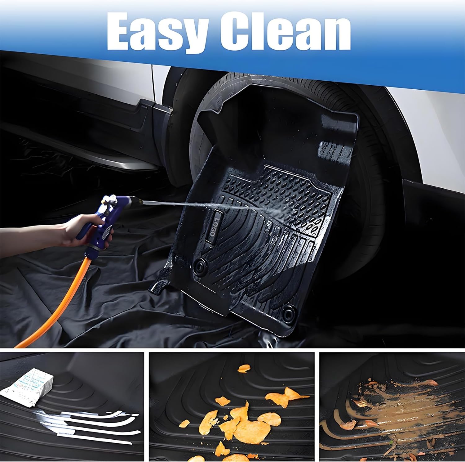 Priprilod 6PC TPE Floor Mats & Trunk Cargo Liners & Backrest Mats, Compatible with Chevy Equinox EV 2024 2025 2026, Non Fuel, Car Floor Liners
