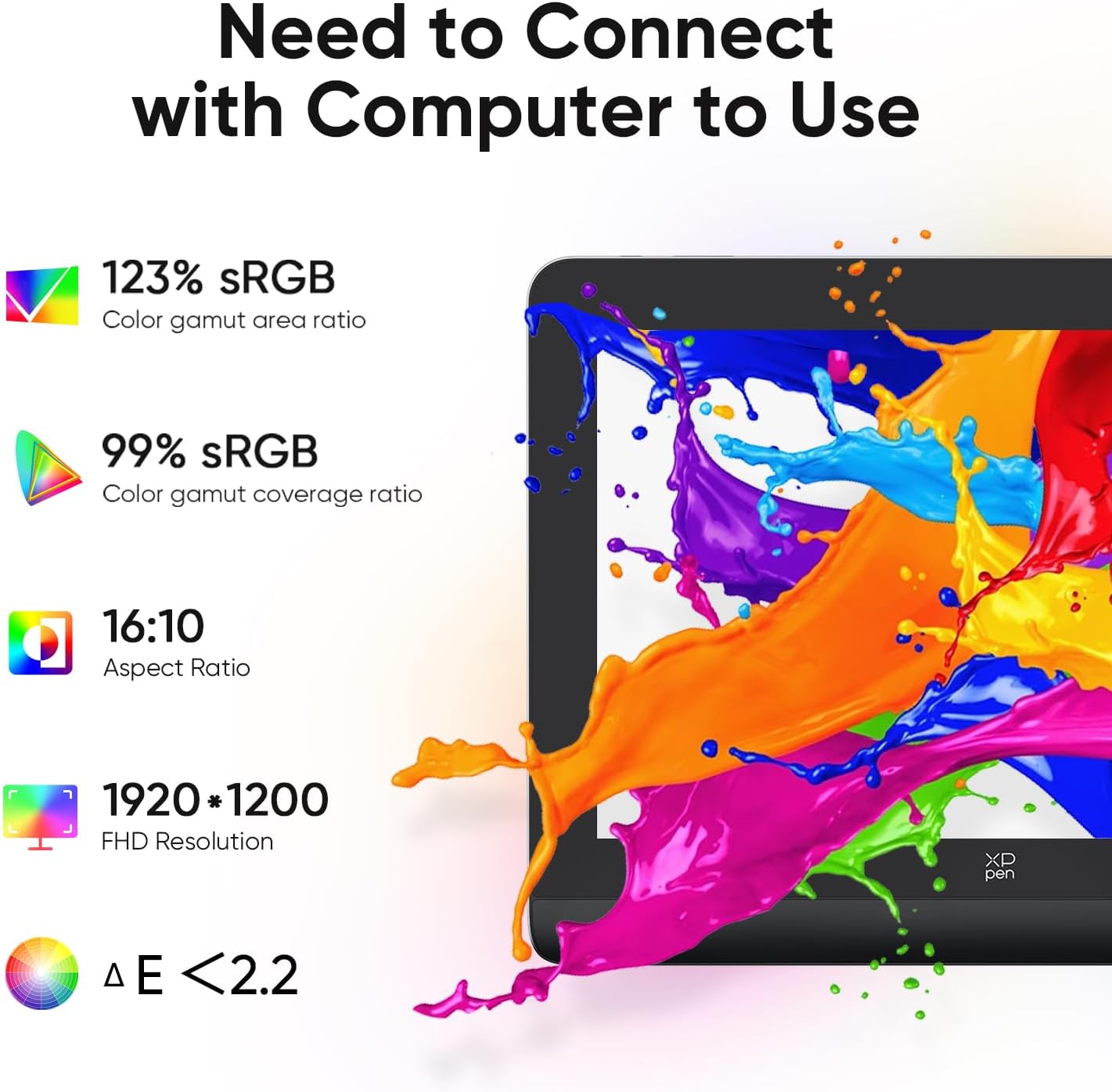 XPPen Artist Pro 14 Gen2 Drawing Tablet with Screen 14 inch Graphic Art Tablet with Full Laminated Anti-Glare Screen 16384 Pressure Levels X3 Pro Battery-Free Stylus