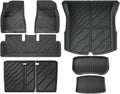 for Tesla Model 3 Highland 2024 2025+ TPE Floor Mats & Cargo Liner, 3D Cyber Style Waterproof Anti-Slip Trunk Mat Backrest(8PCS LHD Set)
