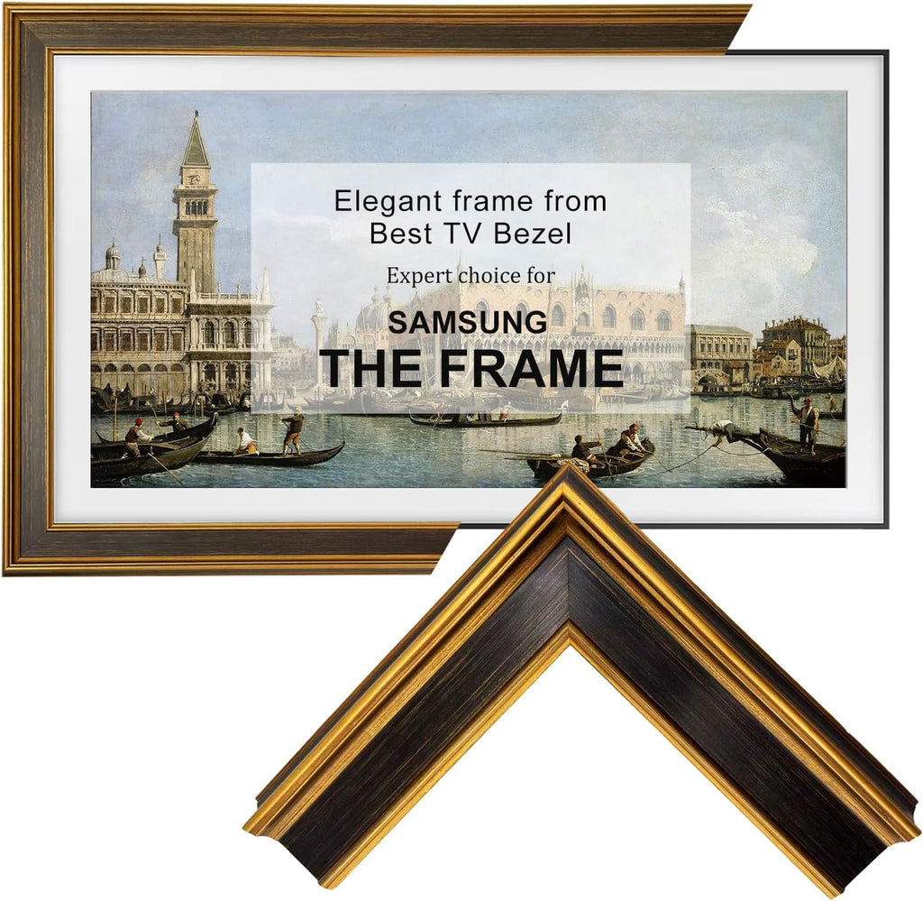 Black TV frame 32' (Gilded Noir, 32-LS03) - Compatible ONLY with Samsung The Frame TV and Pro TVs (Fits 2021-2026, LS03A, LS03B,LS03C,LS03D,LS03FA,LS03FW)