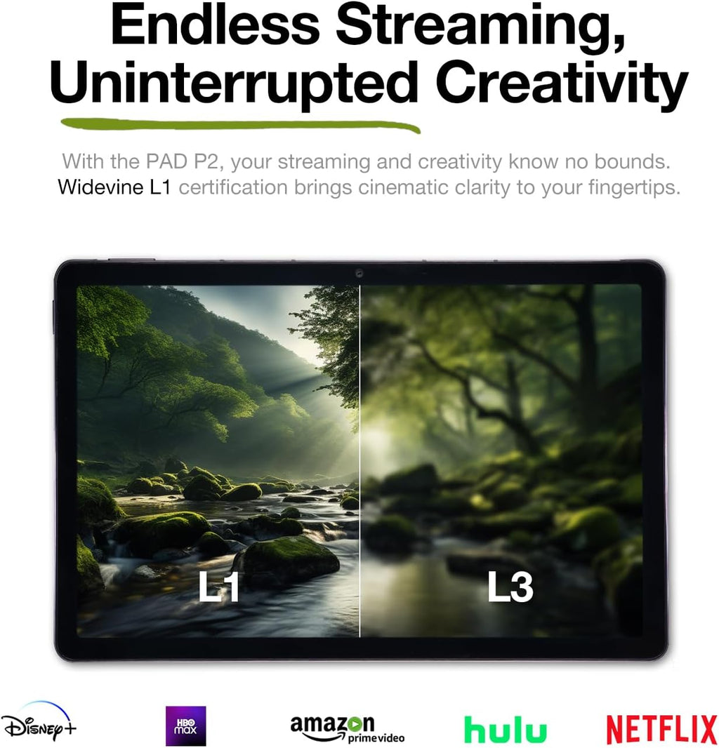 AGM PAD P2 11 inch Android 14 Tablet, 90Hz 480 Nits 1920 * 1200 FHD+ IPS Display, MTK G99, Widevine L1 Certified, Quad Box Stereo Speakers, 7850 mAh, 16(8+8)GB + 256GB[TF 2TB], GPS, Compass, OTG, WiFi