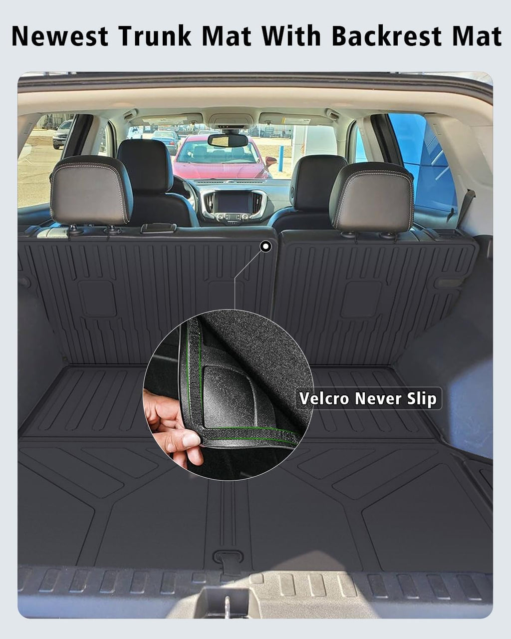 Floor Mats Custom for GMC Terrain 2018-2024 Trunk Mat with Backrest Mat All Weather TPE Full Set Liners Cargo Protector & Door Sill Guards for Terrain Accessories, Black