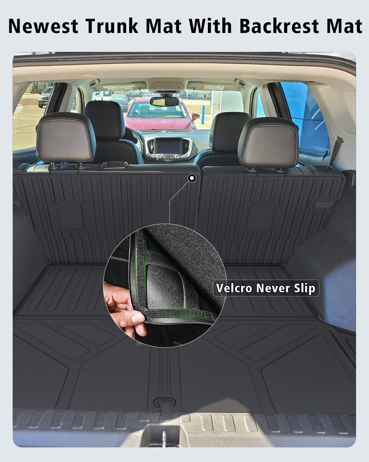 Floor Mats Custom for GMC Terrain 2018-2024 Trunk Mat with Backrest Mat All Weather TPE Full Set Liners Cargo Protector & Door Sill Guards for Terrain Accessories, Black