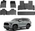Sequoia Floor Mats - Car Mats for Toyota Sequoia 2023-2026, All Weather Floor Mats and Cargo Liner for Sequoia Accessories, Heavy Duty Rubber Mats, Car Accessories