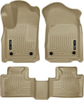 Husky Liners Weatherbeater Floor Mats | Fits 2016-2026 Dodge Durango & 2016-2021 Jeep Grand Cherokee & 2022 Jeep Grand Cherokee WK | Front & 2nd Row, 3-pc Tan - 99153