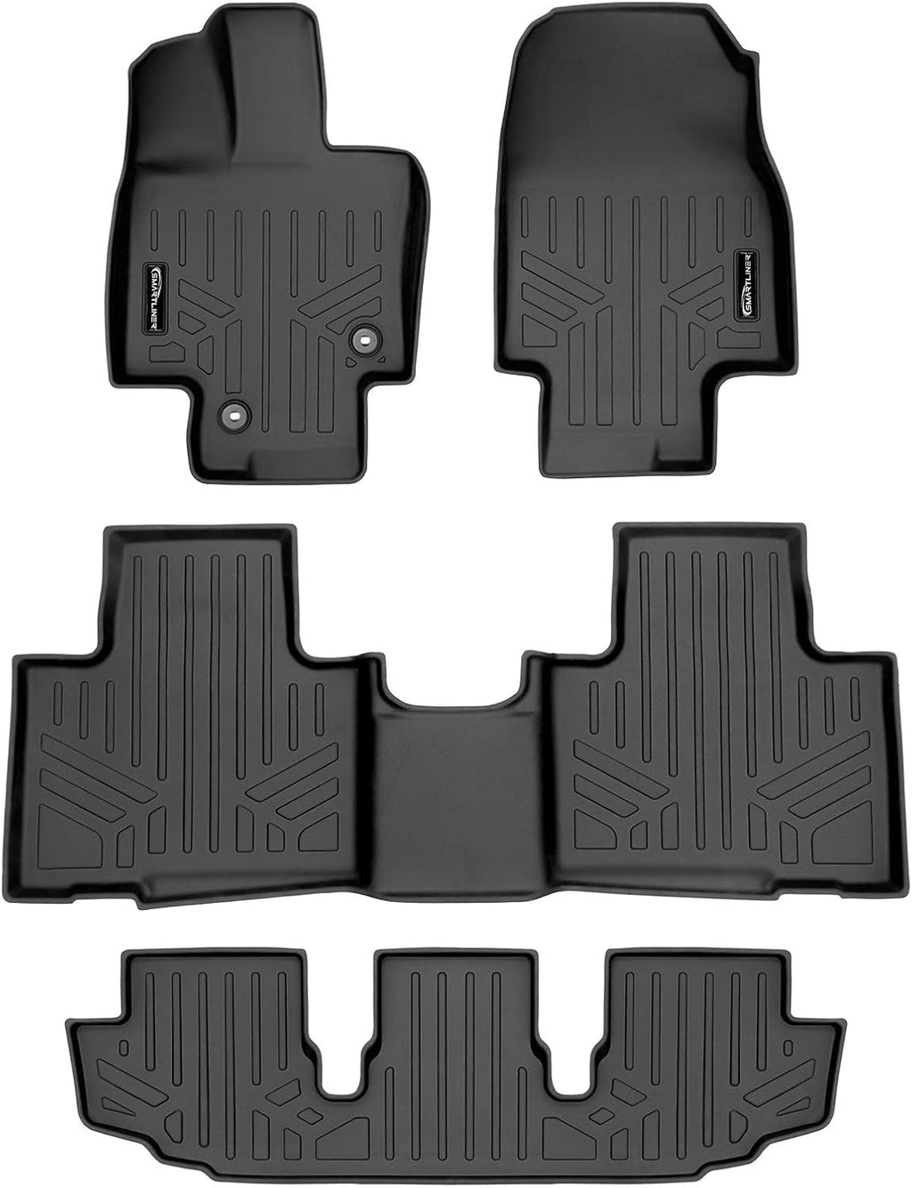SMARTLINER Floor Mats 3 Row Liner Set Compatible with 2020-2025 Toyota Highlander