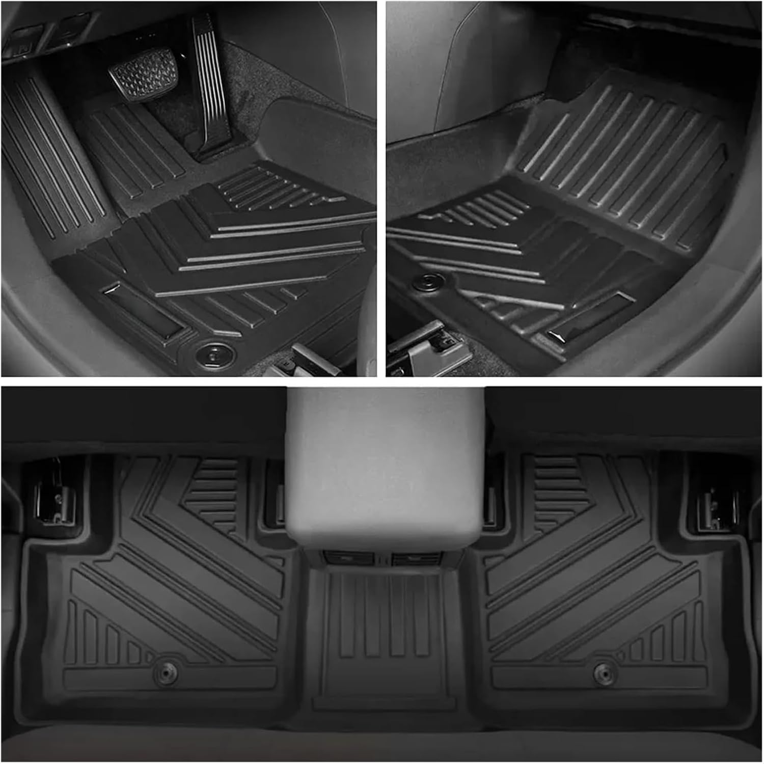 Floor Mat Cargo Liner Backrest Mat 2019-2024 2025 Compatible with Toyota Rav4 All-Weather Floor Liners Trunk Mat Back Seat Cover Compatible with Rav 4(RHD-3Pcs,Hybrid)