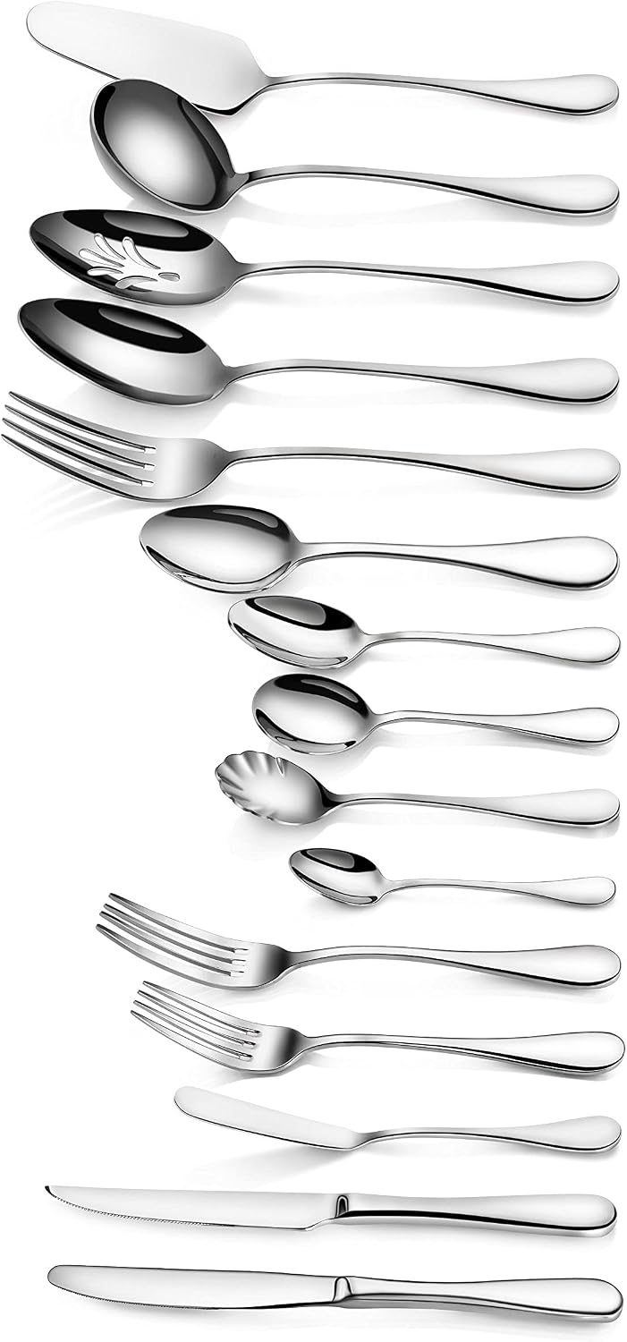 Artaste 56457 Rain 18/10 Stainless Steel 103-Piece Flatware Set, Service for 12
