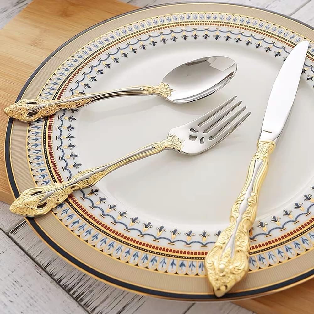 10-piece exquisite cutlery set,service for 2 people,18/10 stainless steel flatware sets, utensils tableware set for eating,dishwashe safe
