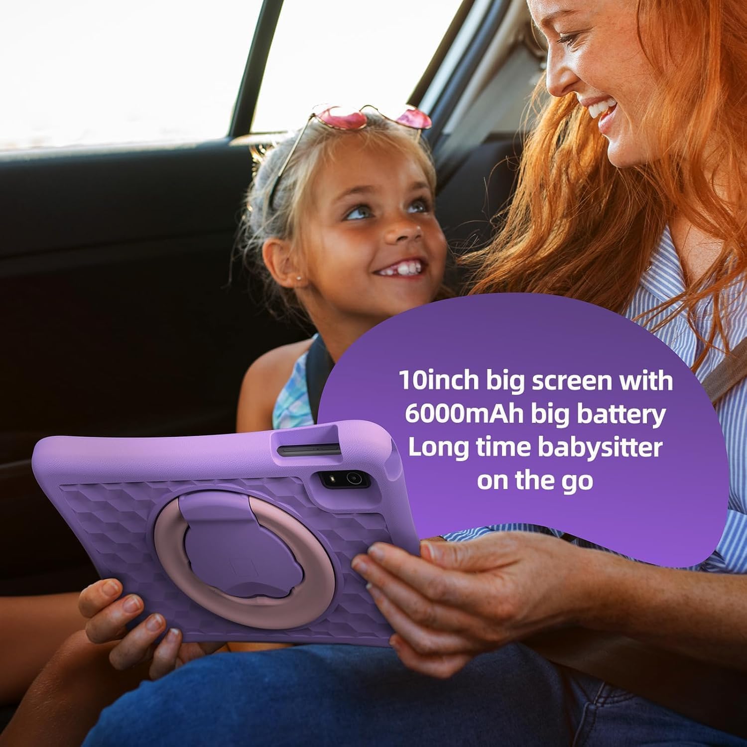 plimpton Kids Tablet 10 Inch - Upgraded Android 15 Tablet for Kids with Case Included, Octa-Core, Google Kids Space, Parental Control, 4GB+64GB, WiFi, BT5.3, YouTube, Great Gift for Toddler (Purple)