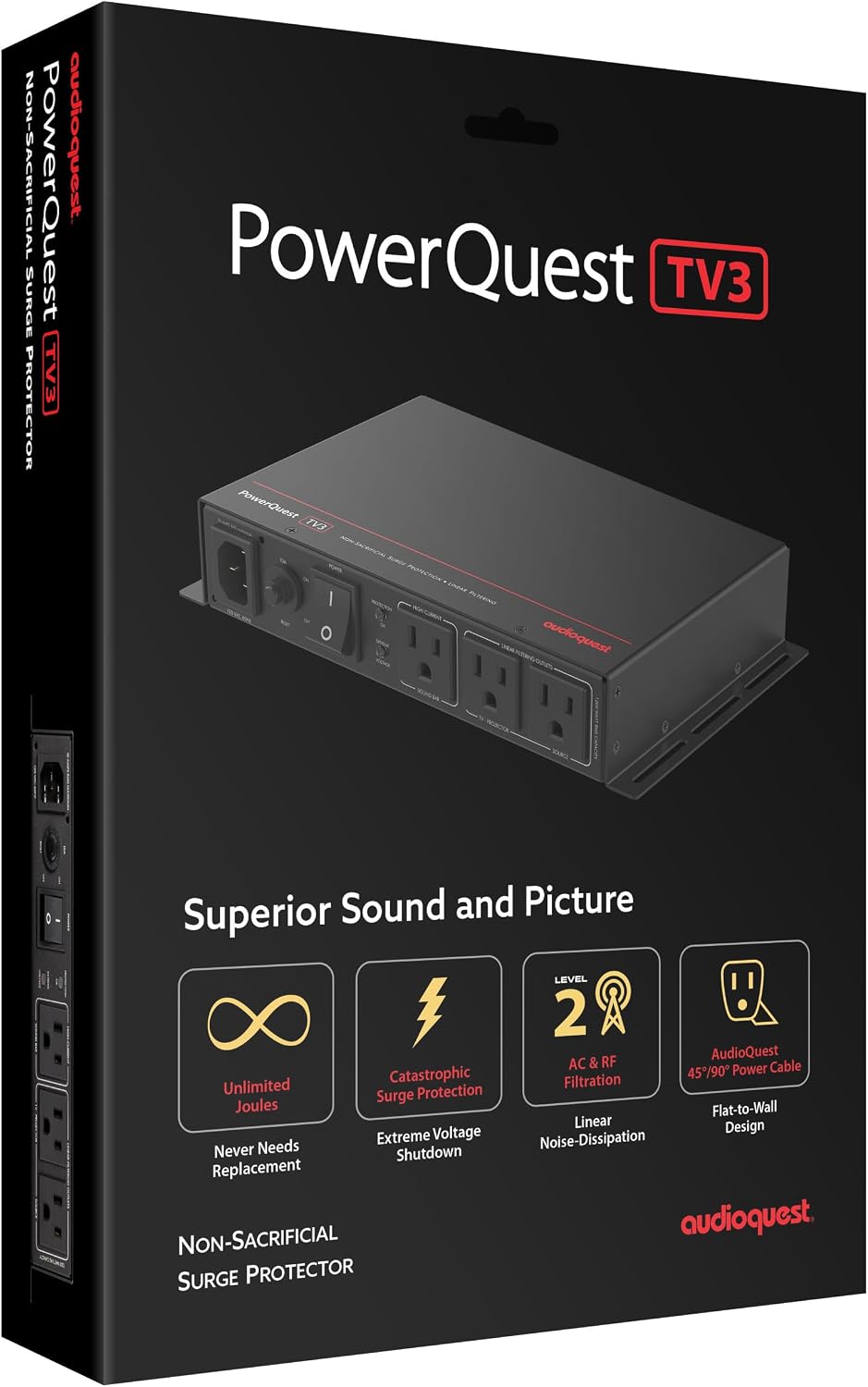Sony K98XR50 98 Inch Bravia Mini LED 4K HDR TV with an AudioQuest PQTV3 3-Outlet Non-Sacrificial Surge Protector (2025)