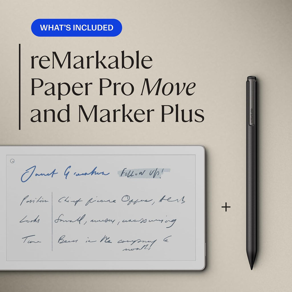 reMarkable Paper Pro Move | Ultraportable Color 7.3' Paper Tablet with Marker Plus | The Digital Pocket Notebook for Productivity on The Go