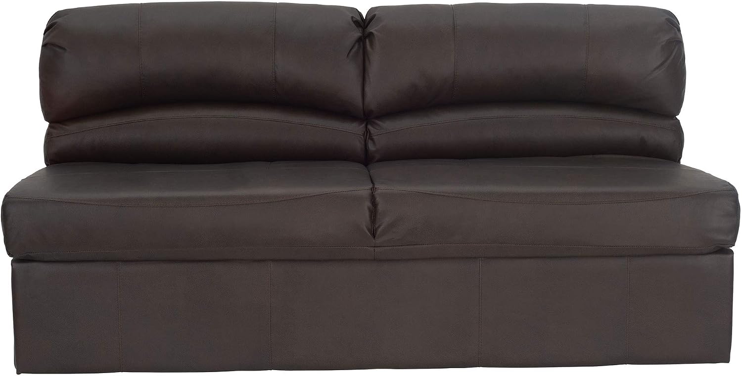 RecPro Charles RV Jackknife Sofa | Love Seat | Sleeper Sofa | Length Options 62', 68', 72' (72 Inch, Chestnut)