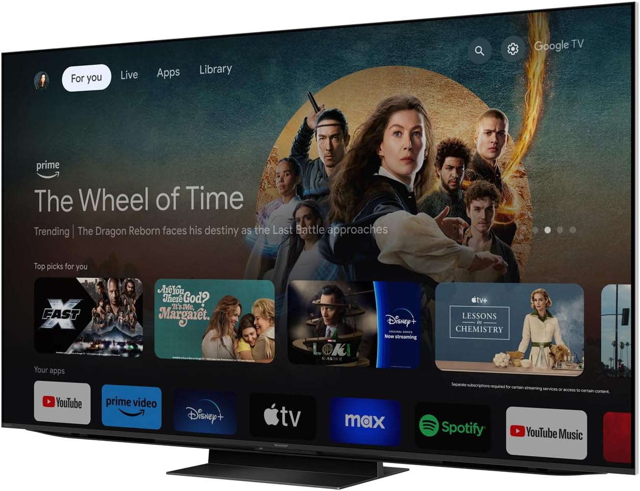 Sharp 75' Class (74.5' Diag.) AQUOS XLED 4K Ultra HD Mini LED Google TV (4T-C75FV1U)