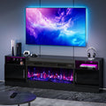 TV Stand with Fireplace, 36' Fireplace TV Stand LED Entertainment Center with Fireplace, 70 Inch Modern Electric Fireplace TV Stand for Living Room, Black TV Stand with Fireplace Up to 80' TVs