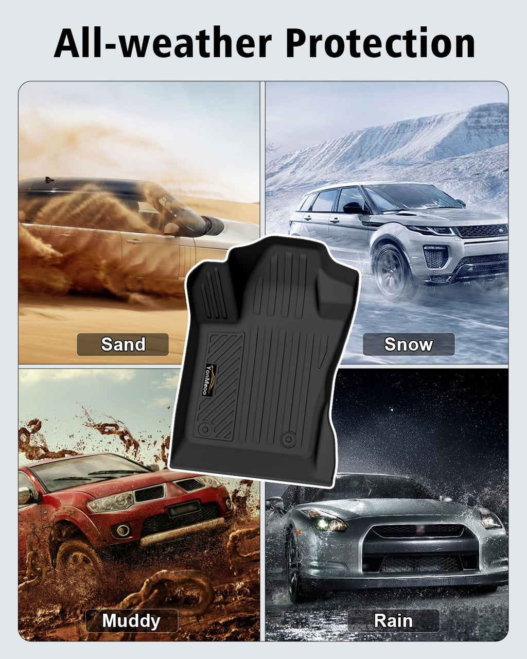 Floor Mats Custom Fit for Jeep Compass 2017-2025 2026 Trunk Mat with Backrest Mat All Weather TPE Rubber Cargo Liner Anti-Slip Full Set for Compass Accessories (Trunk Mat+Backrest Mats+Floor Mats)