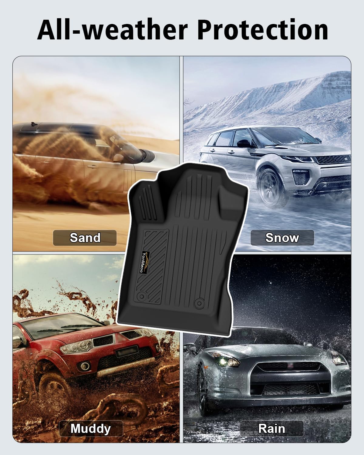 Floor Mats Custom Fit for Jeep Compass 2017-2025 2026 Trunk Mat with Backrest Mat All Weather TPE Rubber Cargo Liner Anti-Slip Full Set for Compass Accessories (Trunk Mat+Backrest Mats+Floor Mats)