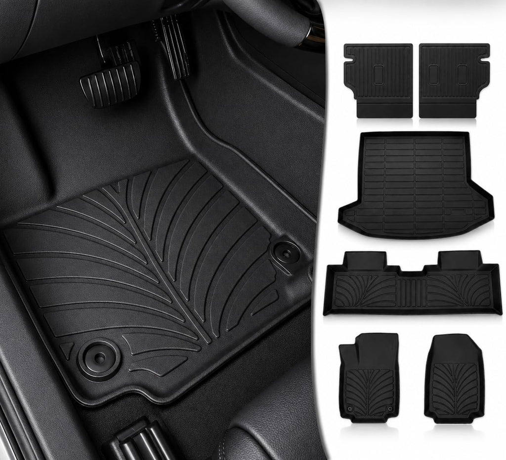 Floor Mats & Cargo Liners & Backrest Mat for 2025-2026 Chevy Equinox(Only Gas), Custom Fit, All Weather Protection TPE Car Floor Mats(6 Pieces)