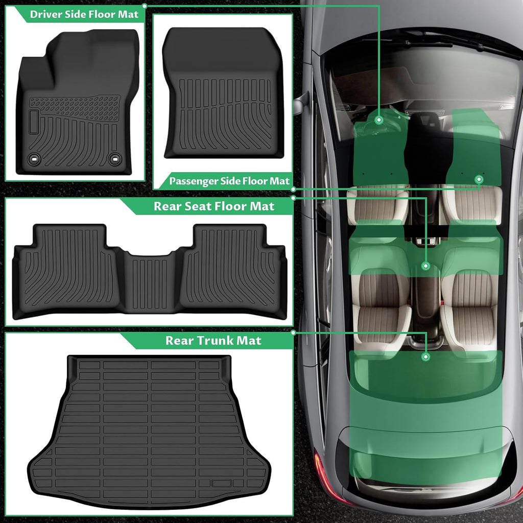 Floor Mats for Toyota Prius 2016-2022,(NOT for Prius c or Prius v),Custom Fit TPE All Weather Protection Floor Liners,Non-Slip Waterproof Cargo Liner,Car Accessories for Toyota Prius Prime