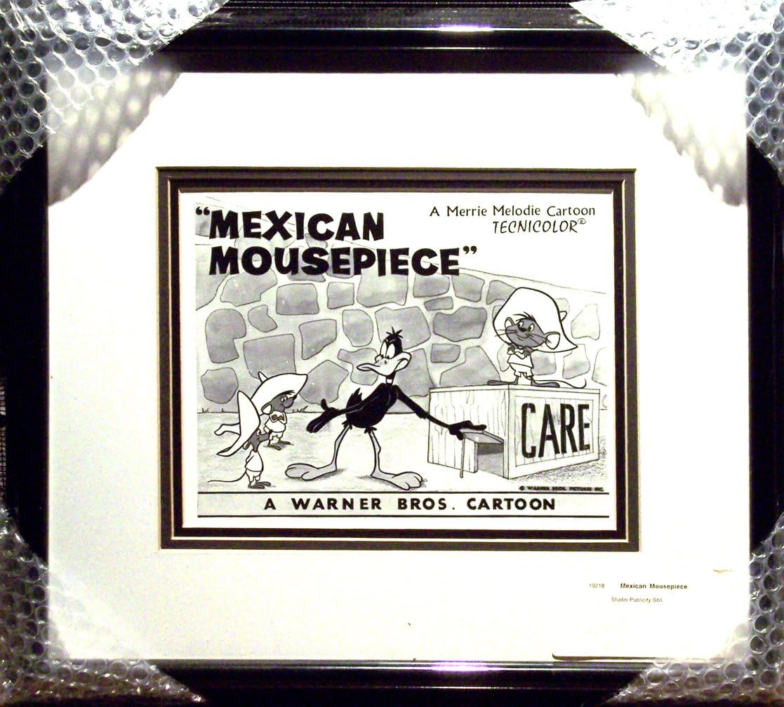 Speedy Gonzales and Daffy Duck in 'Mexican Mousepiece' Custom Framed Studio Lobby Card Publicity Still - Warner Brothers