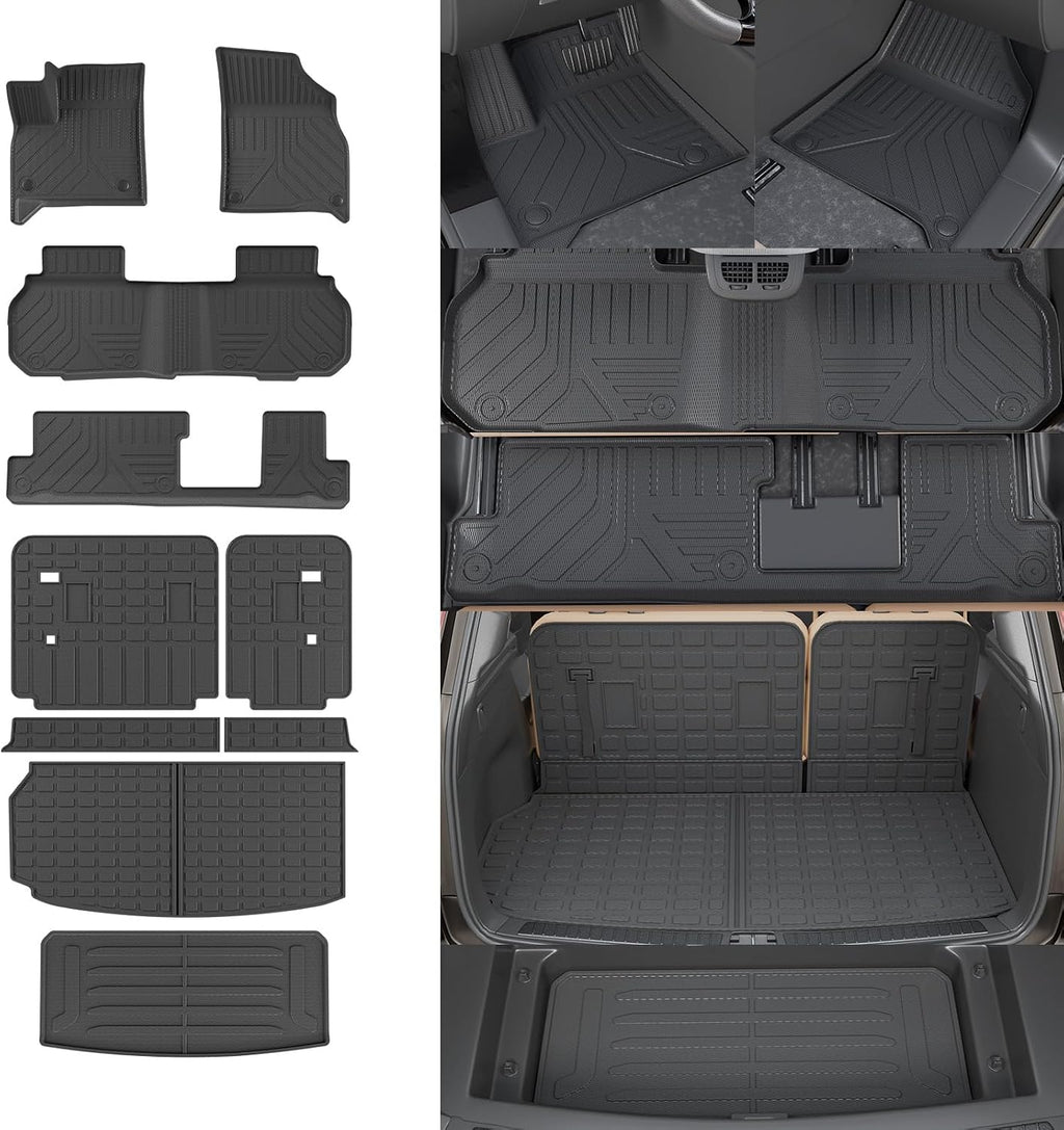 8 Seats Floor Mats Compatible with 2024 2025 2026 Chevrolet Traverse (NO Limited) Cargo Liner Cargo Mat Sub Trunk Mat Back Seat Cover Chevy Traverse Accessories (Floor Mats Full Set 10 PCS)