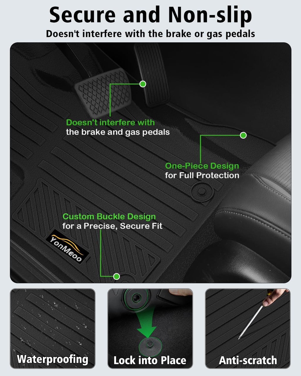 Floor Mats Custom Fit for Jeep Compass 2017-2025 2026 Trunk Mat with Backrest Mat All Weather TPE Rubber Cargo Liner Anti-Slip Full Set for Compass Accessories (Trunk Mat+Backrest Mats+Floor Mats)