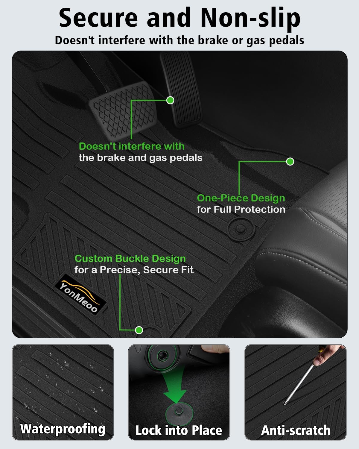 Floor Mats Custom Fit for Jeep Compass 2017-2025 2026 Trunk Mat with Backrest Mat All Weather TPE Rubber Cargo Liner Anti-Slip Full Set for Compass Accessories (Trunk Mat+Backrest Mats+Floor Mats)