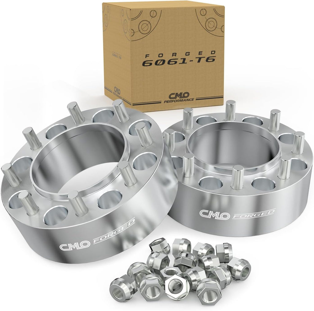 Customadeonly 5x115 Wheel Spacers (2PC 2.5' 64mm) for 1999-2010 Silverado Sierra 2500 3500 SRW - 117mm Bore - M14x1.5 - Fix Offset, Improve Stance & Appearance - Front Axle